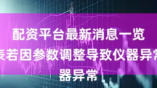 配资平台最新消息一览表若因参数调整导致仪器异常
